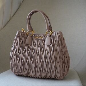 Miu Miu Dusty Pink Matelassé Leather Bag (Never used)